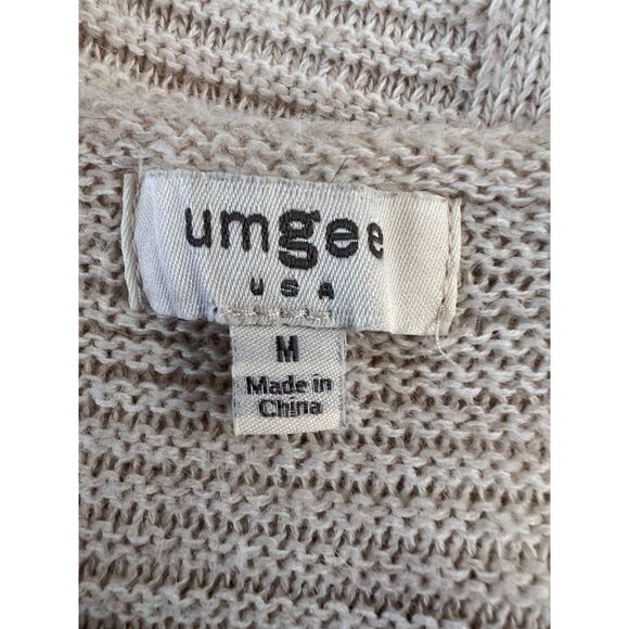 Umgee Women's V-Neck Cream Oatmeal Textured Knit Sweater Size M - Picture 3 of 9